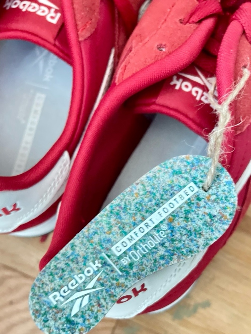 Reebok Red and White Low-Top Sneakers with Ortholite Footbed - Picture 3 of 6